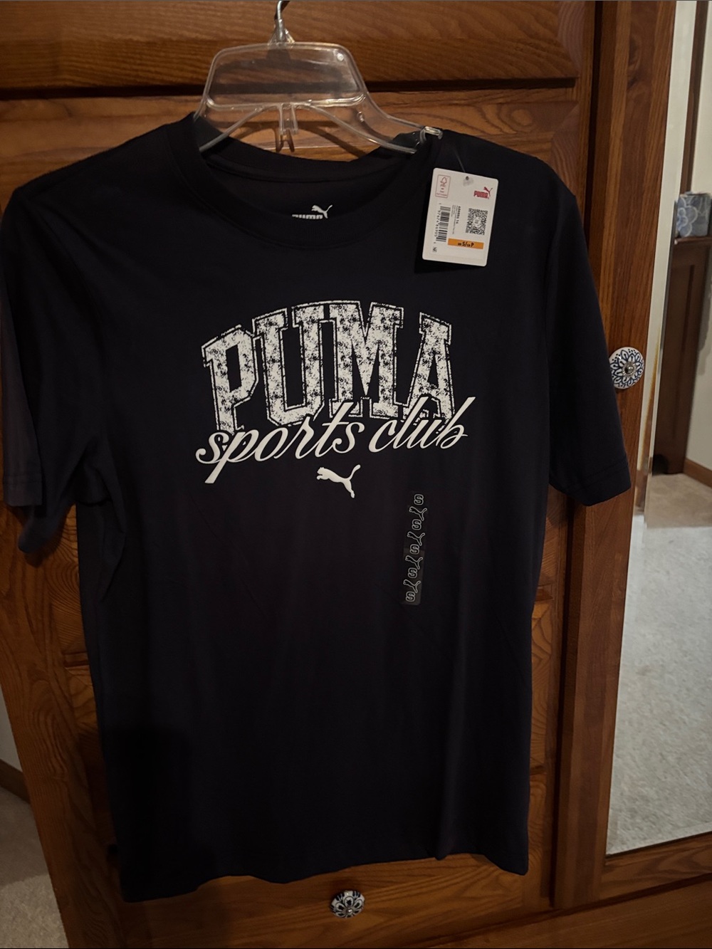 Puma Navy Blue 'Puma Sports Club' Graphic Short Sleeve Tee